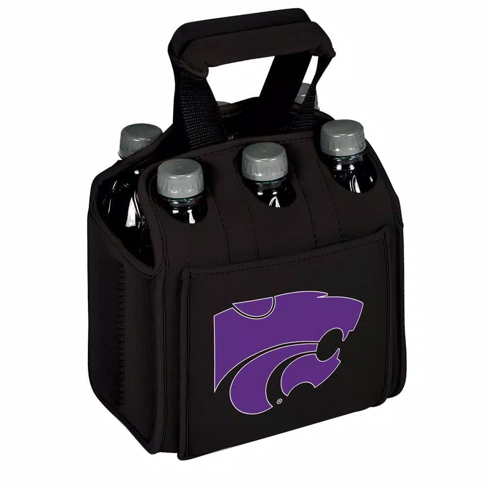 Picnic Time Kansas State University Wildcats 6-Bottle Insulated Neoprene Beverage Carrier, Black