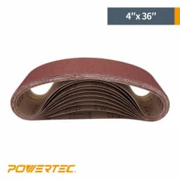 POWERTEC 4 in. x 36 in. 80-Grit Aluminum Oxide Sanding Belt (10-Pack) thumbnail 3