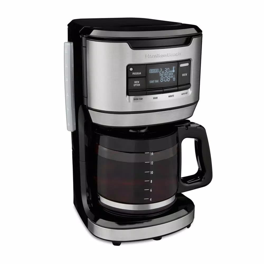 Hamilton Beach 14-Cup Programmable Drip Coffee Maker with Front-Fill Design, Black