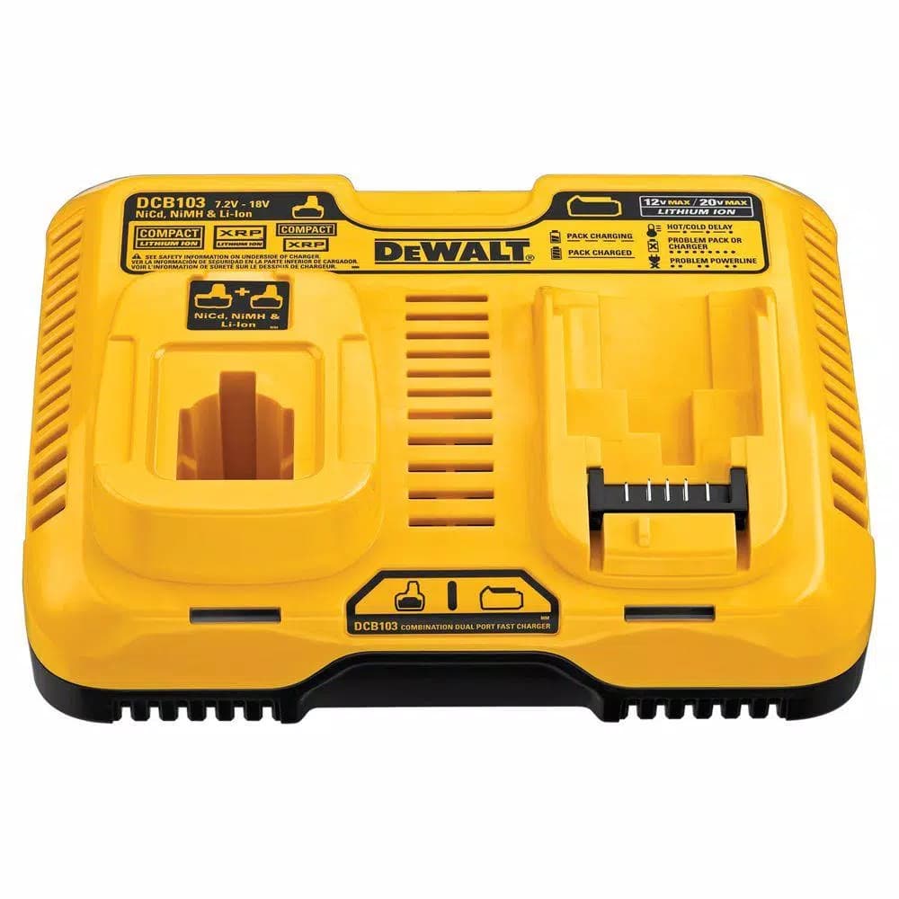 DEWALT DCB103 Dual Port Fast Charger for 12V-20V MAX and 7.2V-18V Batteries