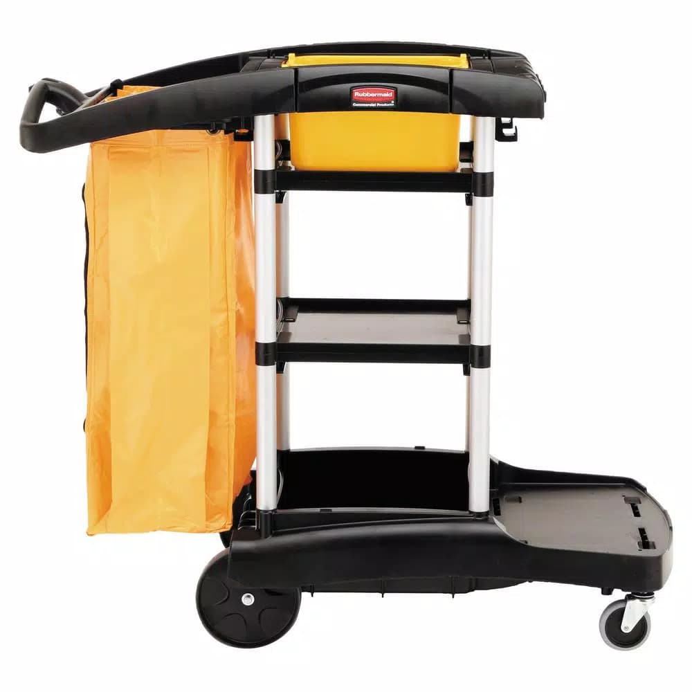 Rubbermaid Commercial Products High-Capacity Janitorial Cleaning Cart with Aluminum Frame