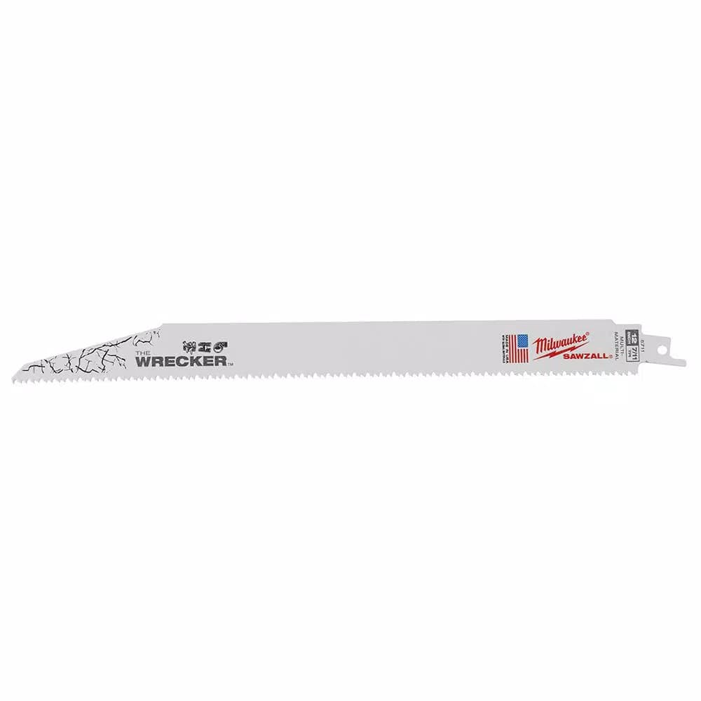 Milwaukee Wrecker 12 in. 7/11 TPI Multi-Material Demolition Reciprocating Saw Blades, 50 Pack