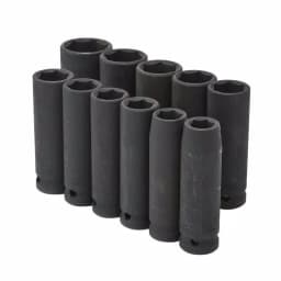 Husky 1/2 in. Drive Metric Deep Impact Socket Set, 11-Piece thumbnail 1
