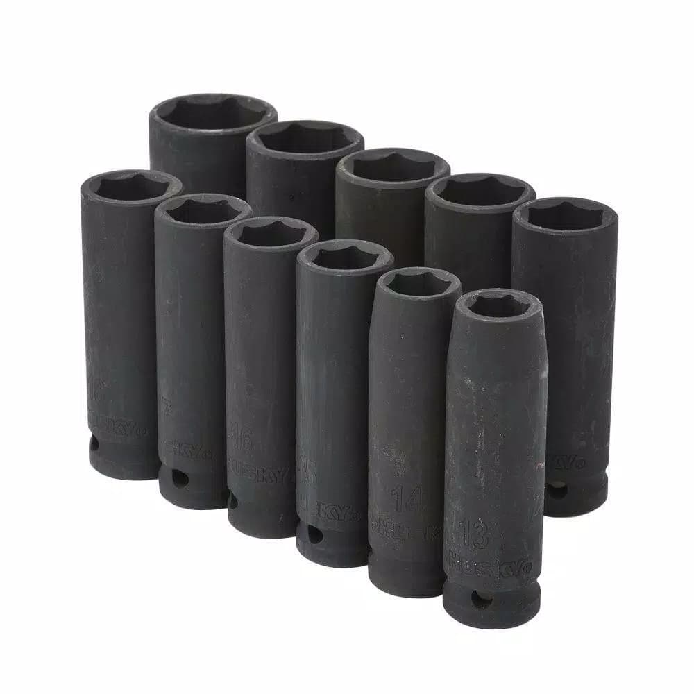 Husky 1/2 in. Drive Metric Deep Impact Socket Set, 11-Piece