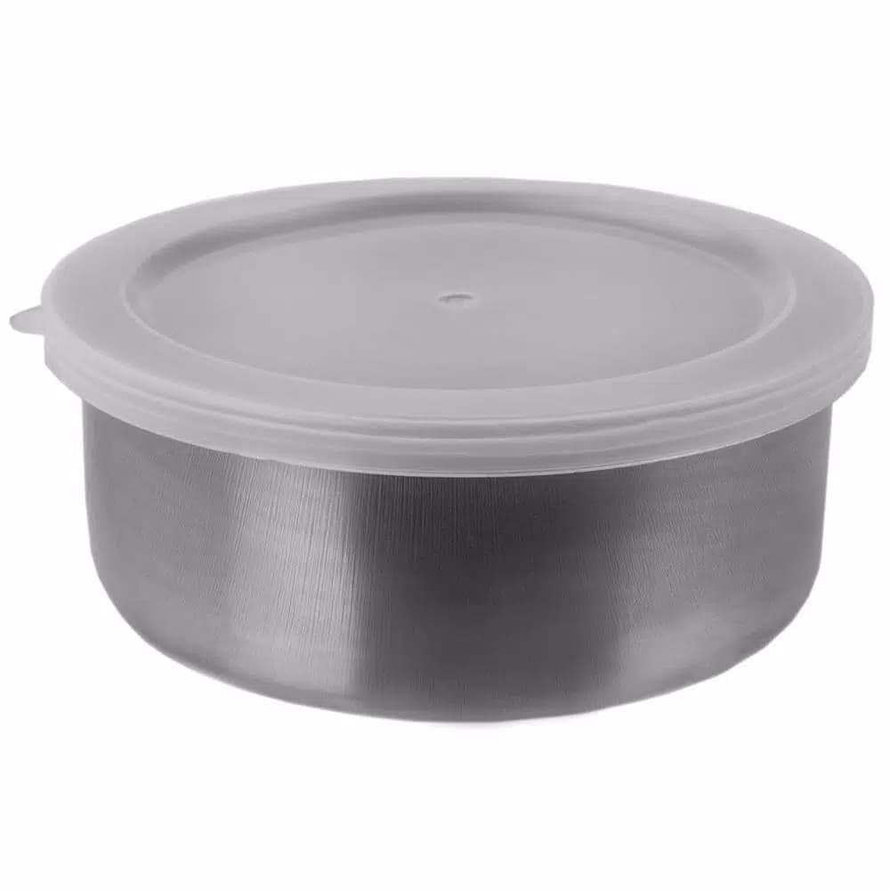 Unbranded Brushed Stainless Steel Food Storage Container Set, 5-Piece Silver Set