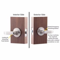 Copper Creek Erin Satin Stainless Steel Privacy Bed/Bath Lever thumbnail 5