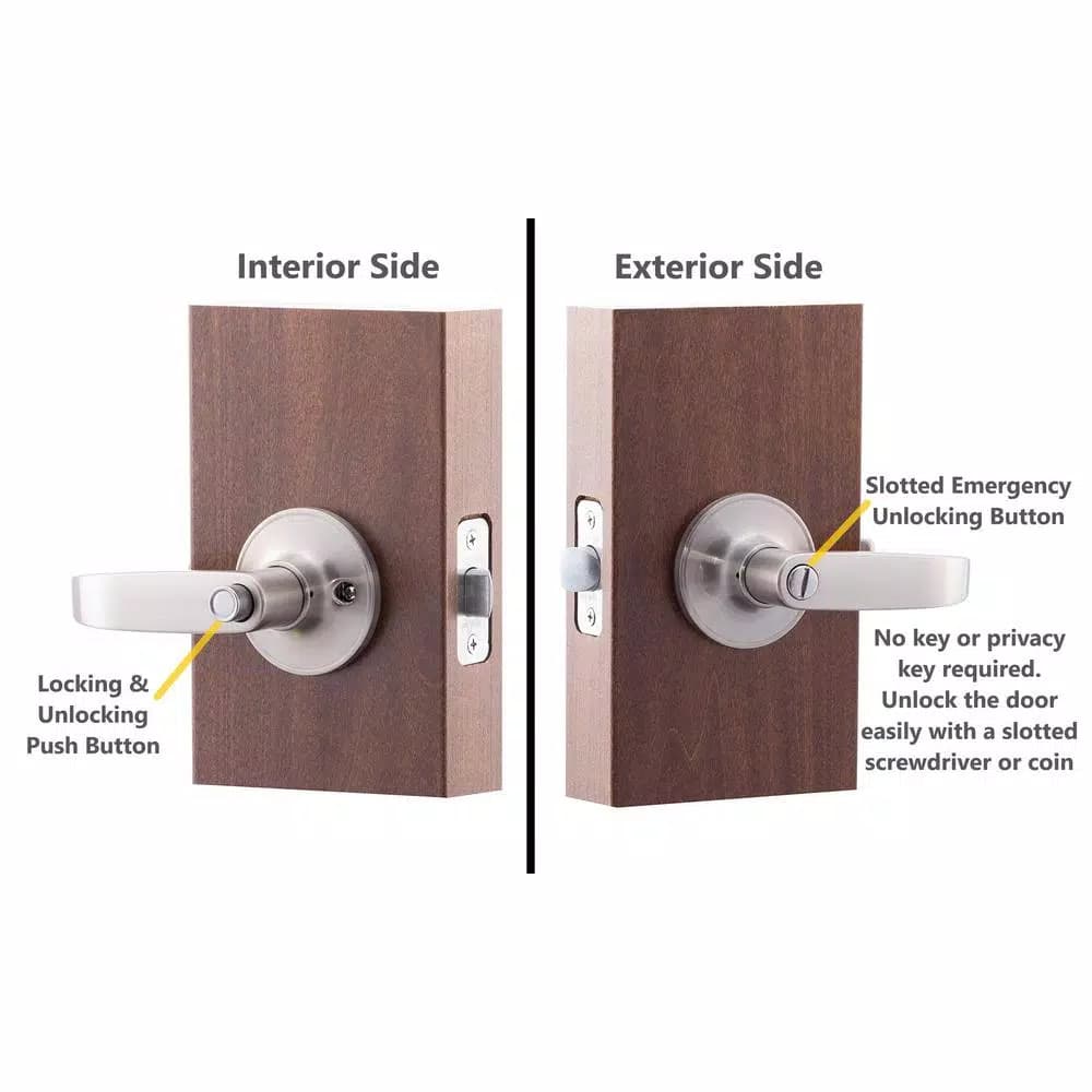 Copper Creek Erin Satin Stainless Steel Privacy Bed/Bath Lever