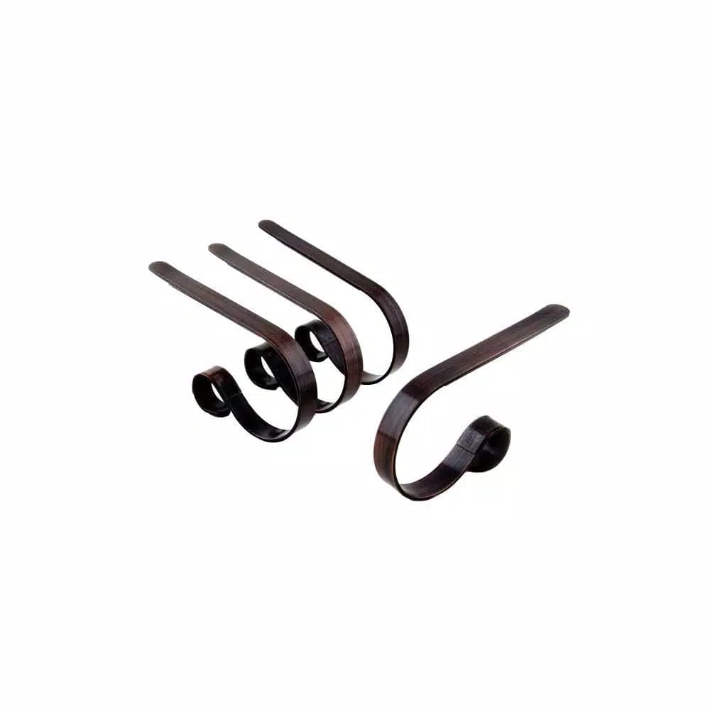 Original MantleClip Oil-Rubbed Bronze Stocking Holder (4-Pack) - Sturdy Metal Mantel Clips