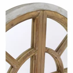 Aspire Home Accents Pueblo Large Arch Windowpane Accent Mirror with Hooks, Distressed Chestnut and Blue-Gray Wood Frame thumbnail 4