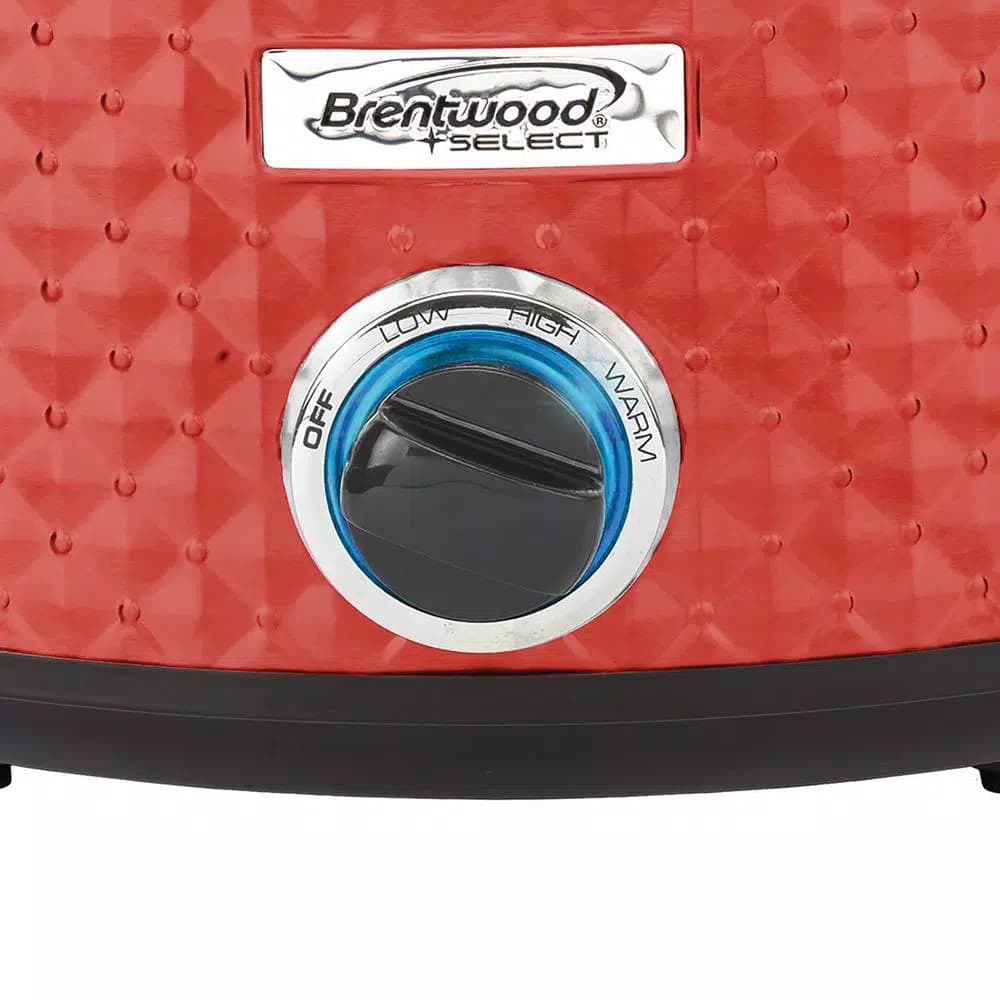 Brentwood Appliances 7 Qt. Red Slow Cooker with Removable Ceramic Pot and Tempered Glass Lid