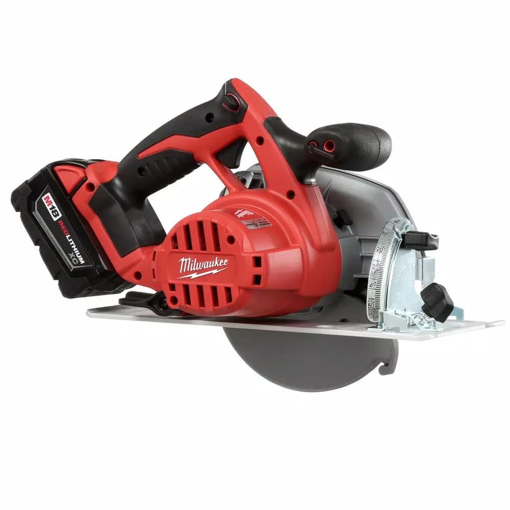 Milwaukee M18 6-1/2 in. Cordless Circular Saw Kit with Two 3.0 Ah Batteries, Charger, and Tool Bag