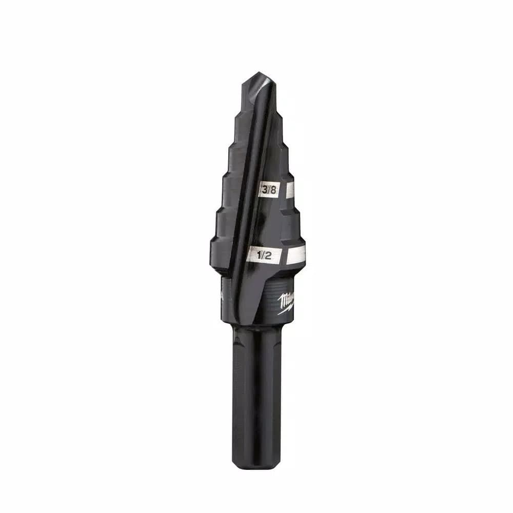 Milwaukee #6 Step Drill Bit, 3/8 in. - 1/2 in. x 1/16 in., Black Oxide