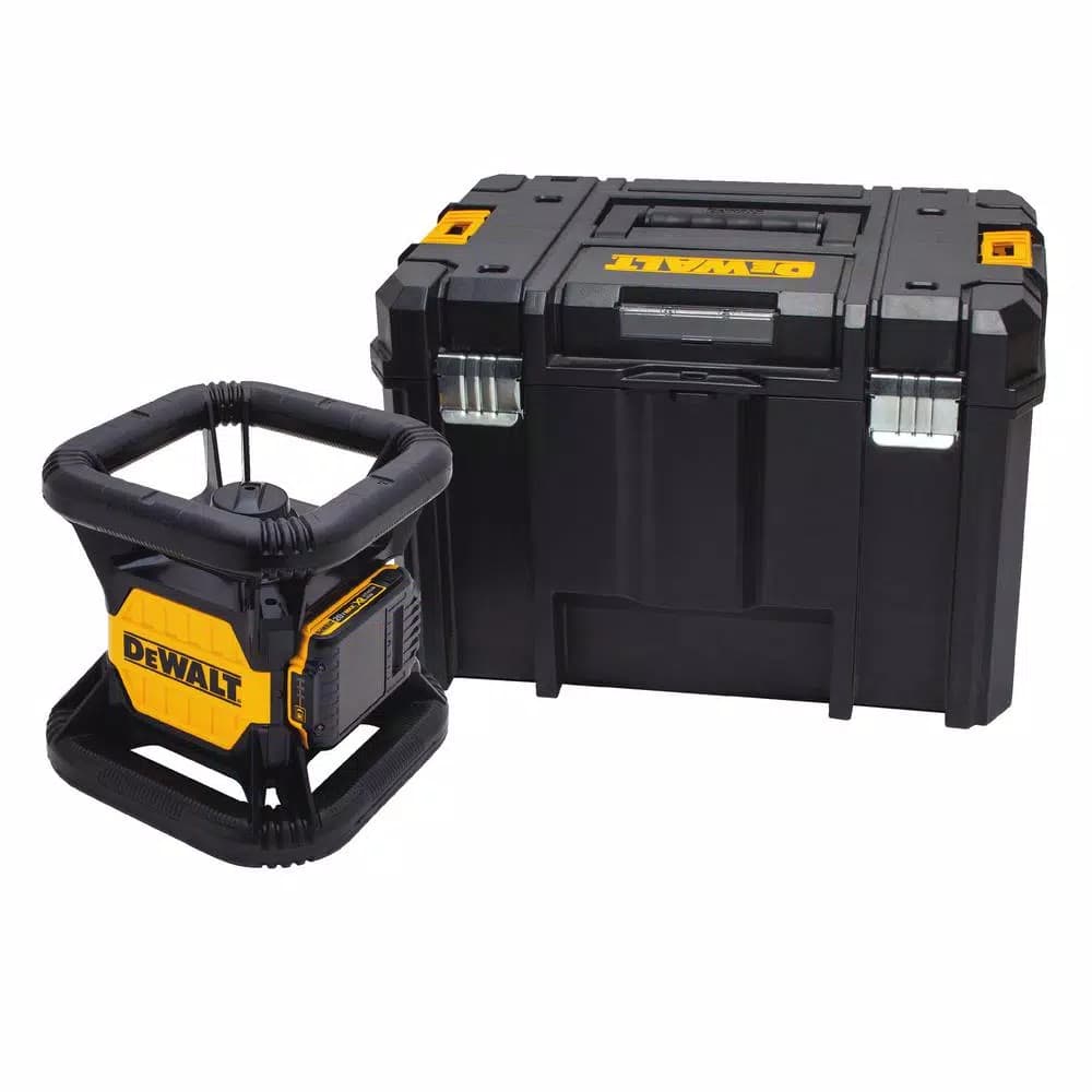 DEWALT 20V MAX Red Self-Leveling Rotary Laser Level Kit with Detector, 2Ah Battery & TSTAK Case