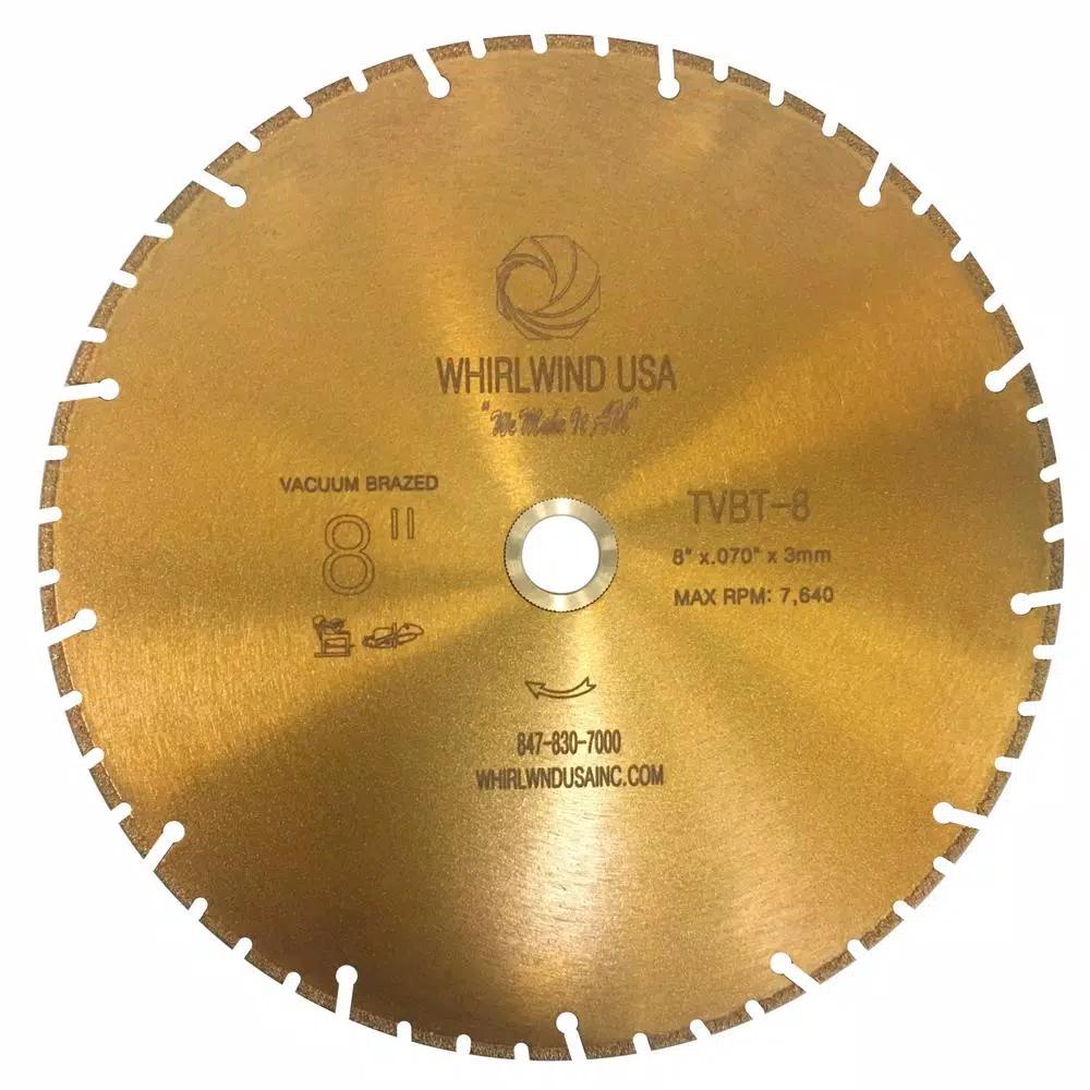 Whirlwind USA 8 in. 52-Teeth Segmented Diamond Blade for Metal and Plastic Cutting