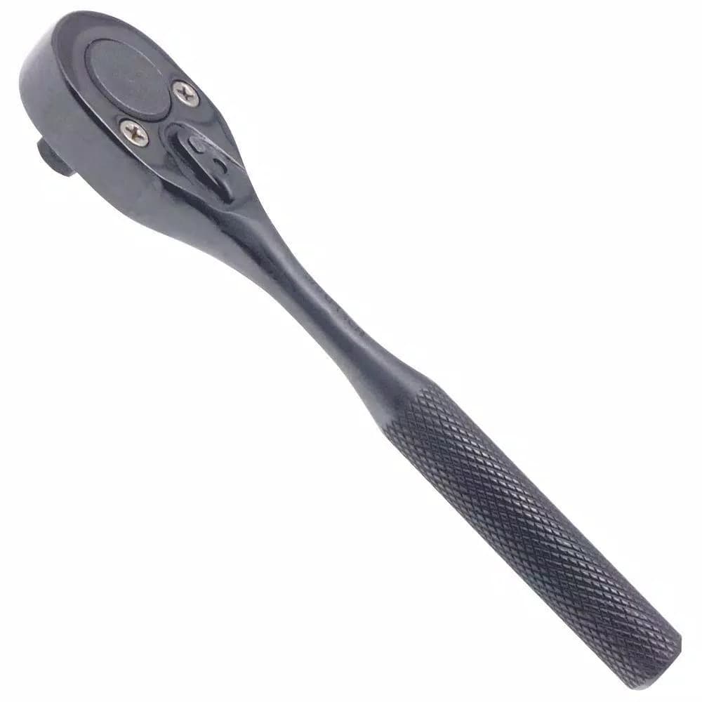URREA 3/8 in. Drive Reversible Chrome Ratchet with Black Finish, 48-Tooth