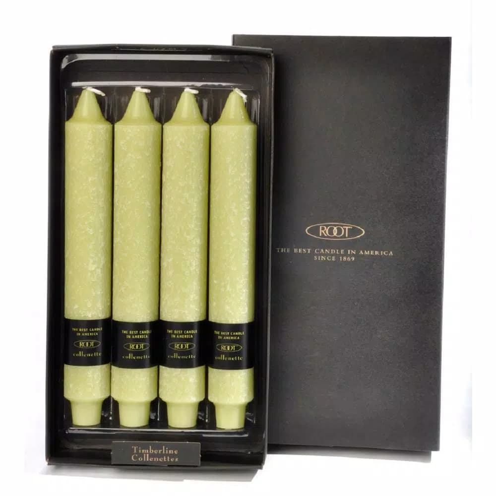 ROOT CANDLES 9 in. Timberline Collenette Willow Taper Candles, Beeswax Enriched, Box of 4