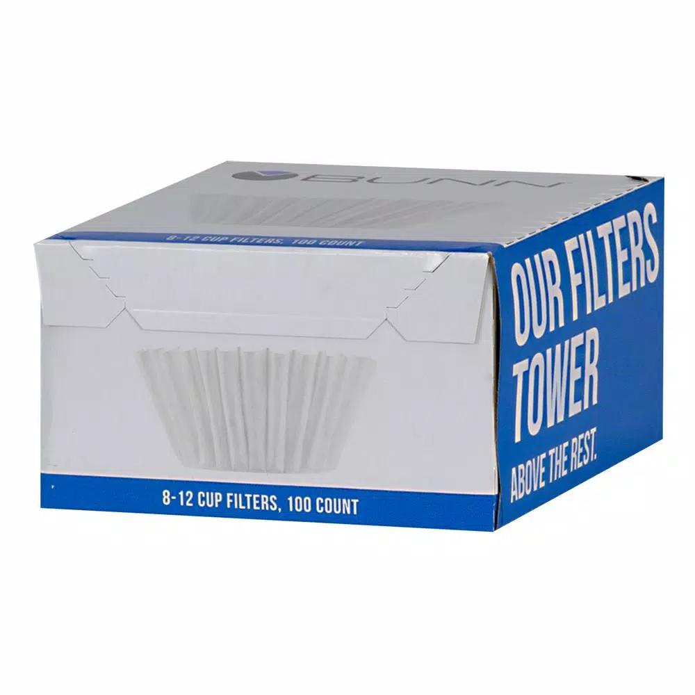 BUNN 8-12 Cup Flat Bottom Coffee Filters, White, 600 Count (Case of 6)