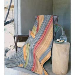 Greenland Home Fashions Katy Multicolored Quilted Cotton Throw, Reversible Striped Design thumbnail 5