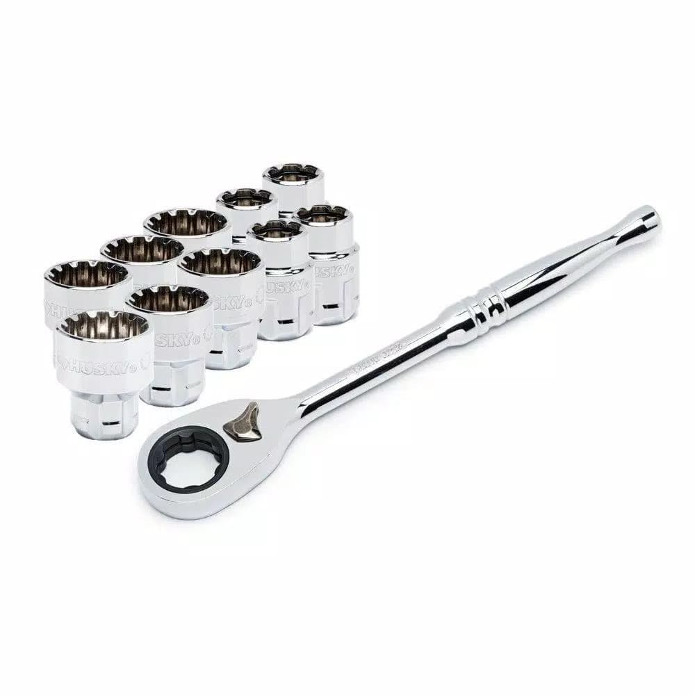 Husky 103-Piece Mechanics Tool Set with 11-Piece 3/8 in. Drive Pass-Thru Starter Set