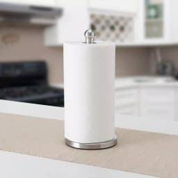 Home Basics Stainless Steel Paper Towel Holder - Freestanding Brushed Metal Design thumbnail 3