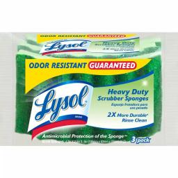 Lysol Heavy-Duty Durable Scrub Sponges, Odor Resistant, 3-Pack thumbnail 1