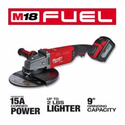 Milwaukee M18 FUEL 7/9 in. Brushless Cordless Large Angle Grinder Kit w/ (2) 12.0 Ah Batteries & Rapid Charger thumbnail 3