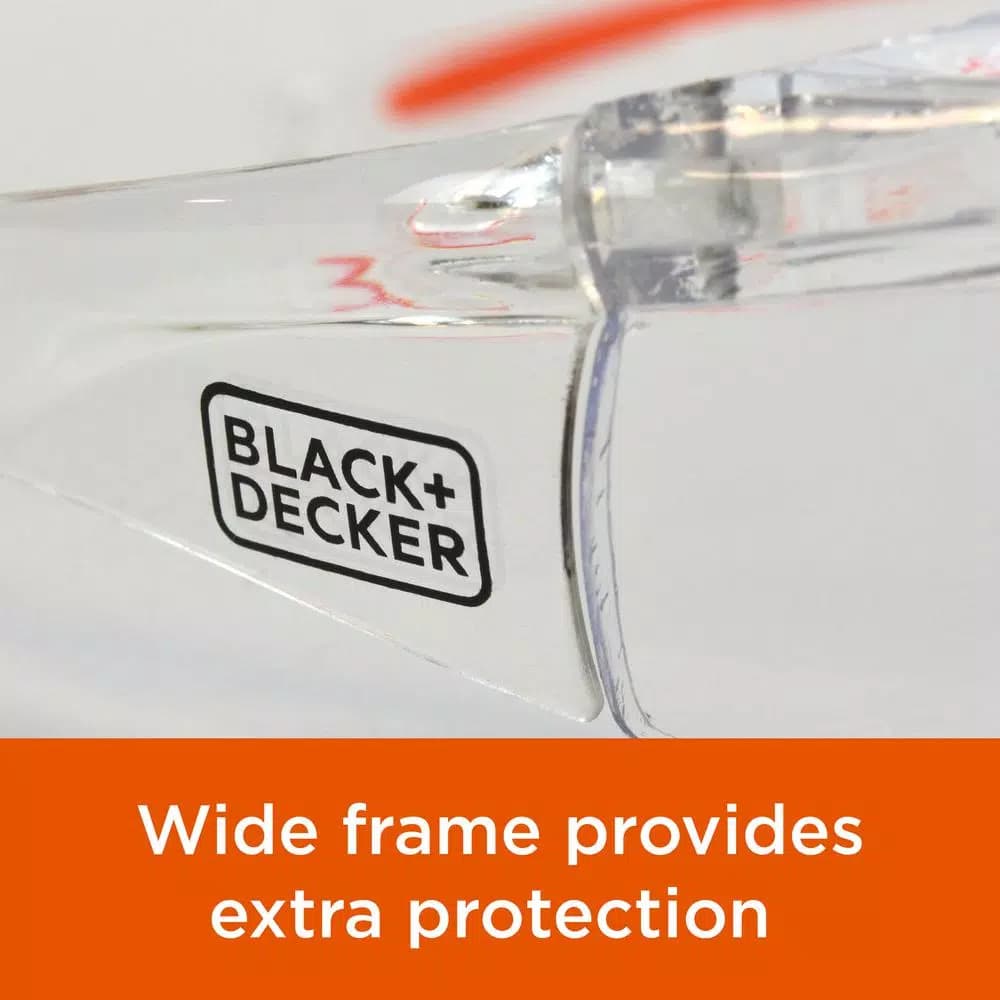 BLACK+DECKER BD250 High Performance Lightweight Safety Eyewear with Clear Lens