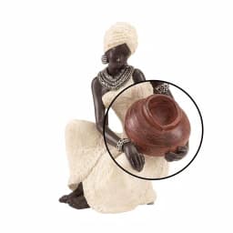LITTON LANE Globe Trotter 10 in. African Woman Decorative Figurine - Textured Ebony, Beige, and Silver Polystone Sculpture thumbnail 3