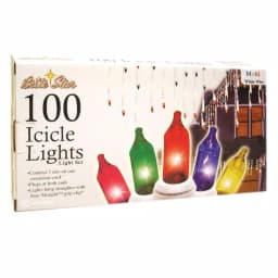Unbranded Brite Star 100-Light Multi-Color Icicle Lights, 2-Pack, White Wire thumbnail 2