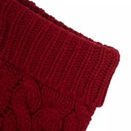 Glitzhome 24 in. Red Knitted Christmas Stocking with Pom Pom Balls - Acrylic thumbnail 3