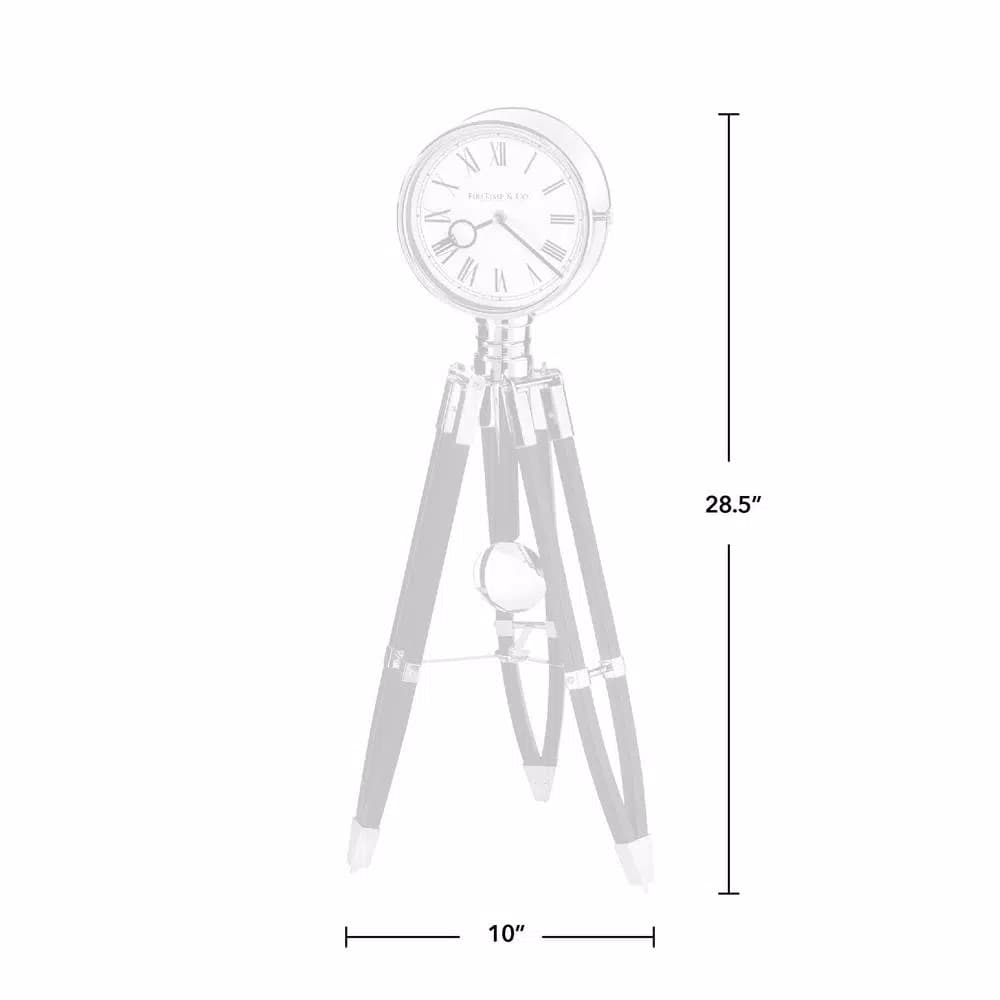 FirsTime 28 in. Tripod Pendulum Tabletop Analog Clock - Chrome and Espresso