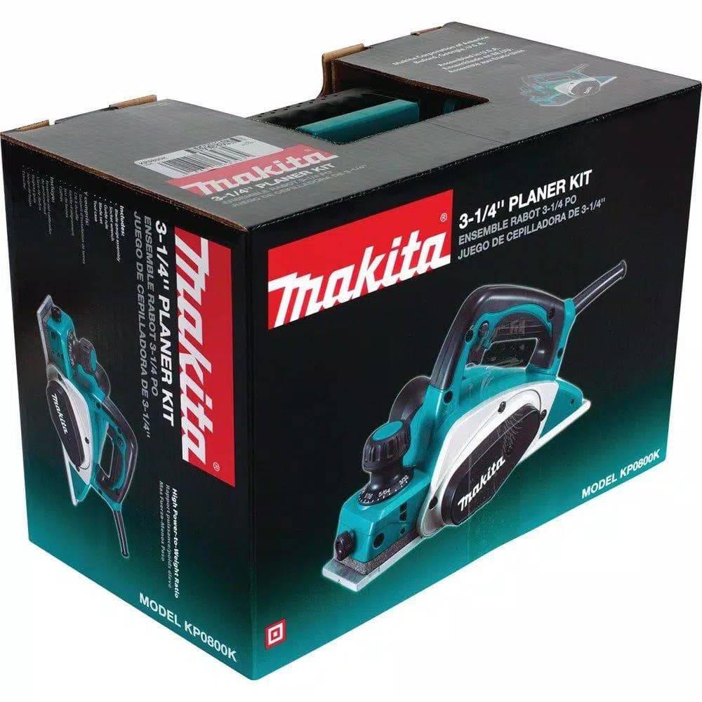 Makita 3-1/4 in. Corded Planer Kit with Blade Set and Hard Case, 6.5 Amp