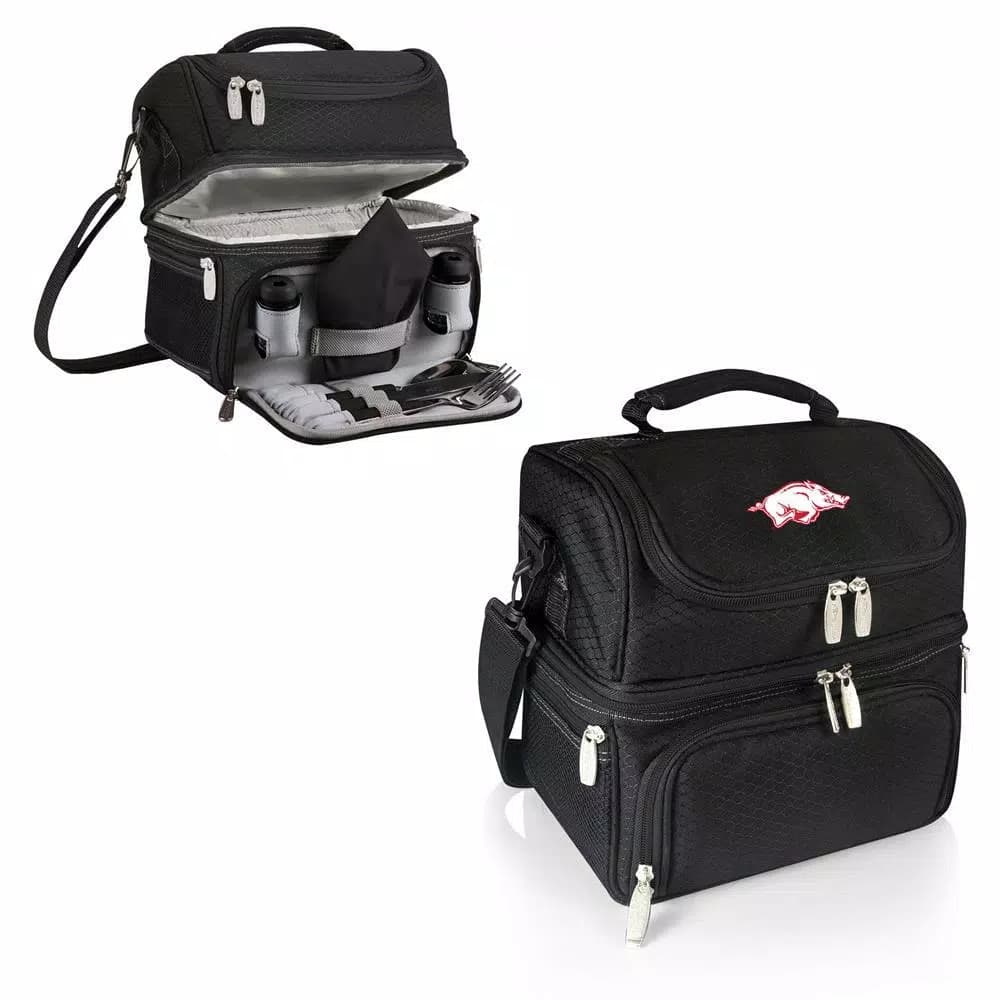 ONIVA Pranzo Black Arkansas Razorbacks Insulated Lunch Bag with Utensil Set