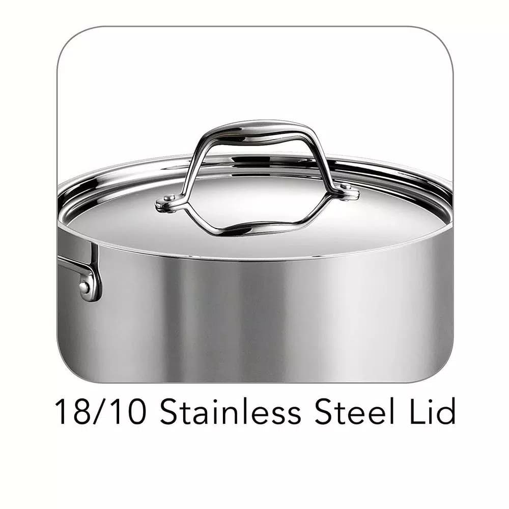 Tramontina Gourmet 5 Qt. Tri-Ply Clad Stainless Steel Round Dutch Oven with Lid
