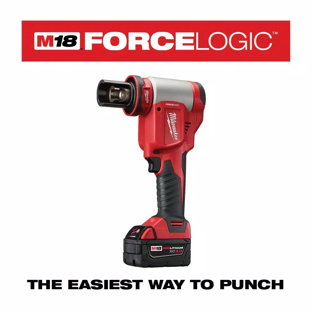 Milwaukee M18 Force Logic 10T Knockout Tool Kit with M18 FUEL Hammer Drill & 5.0 Ah Battery