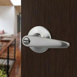 Toledo Fine Locks Barcelona Satin Nickel Keyed Entry Door Lever Set thumbnail 5