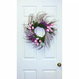 Worth Imports 22 in. Pink and Purple Tulip and Lavender Silk Wreath on Natural Twig Base thumbnail 2