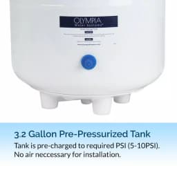 Olympia Water Systems 3.2 Gal. Pre-Pressurized Reverse Osmosis Water Storage Tank with Stainless Steel Stand thumbnail 2
