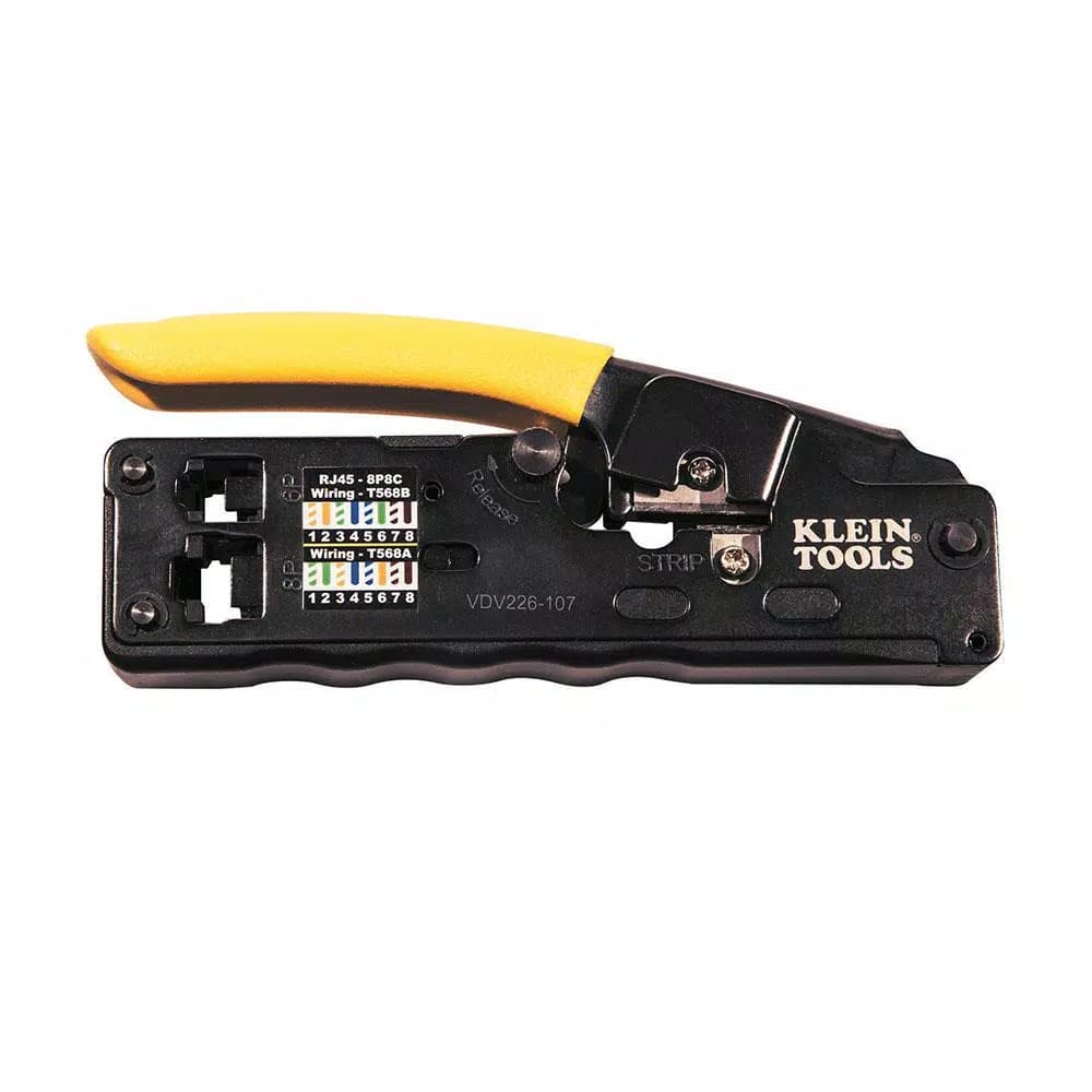 Klein Tools VDV ProTech Data Kit with Ratcheting Crimper, Plugs, and Tool Case