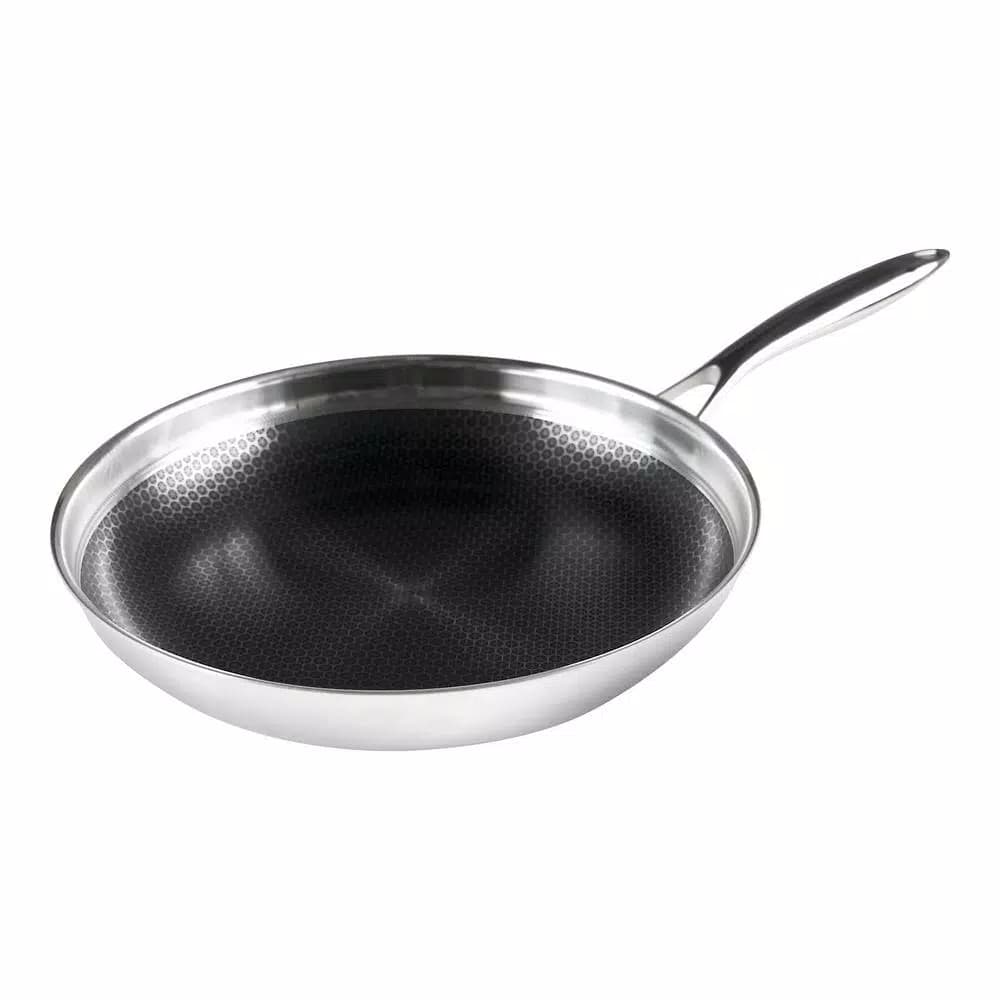 Black Cube 12.5 in. Stainless Steel Hybrid Nonstick Frying Pan