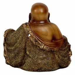Oriental Furniture 6 in. Gold Laughing Buddha Statue - Hotei/Budai Decorative Resin Sculpture thumbnail 2