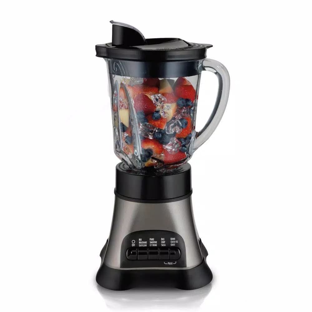 Hamilton Beach Wave Crusher 700W Blender with 40 oz. Jar and 20 oz. Travel Jar, Gray