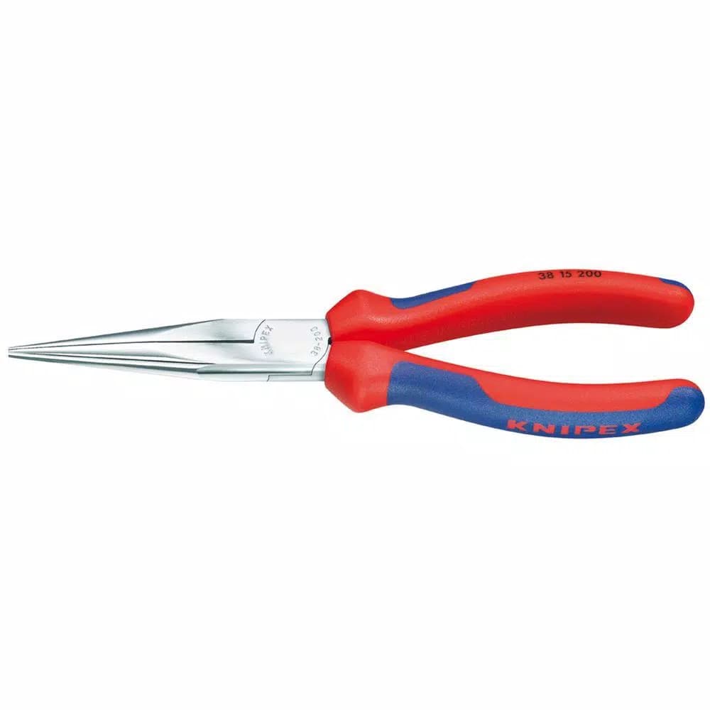 KNIPEX 8 in. Long Nose Pliers with Comfort Grip, Chrome Plated Vanadium Steel
