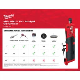 Milwaukee M12 FUEL 1/4 in. Right Angle and Straight Die Grinder Kit, Brushless Cordless thumbnail 7