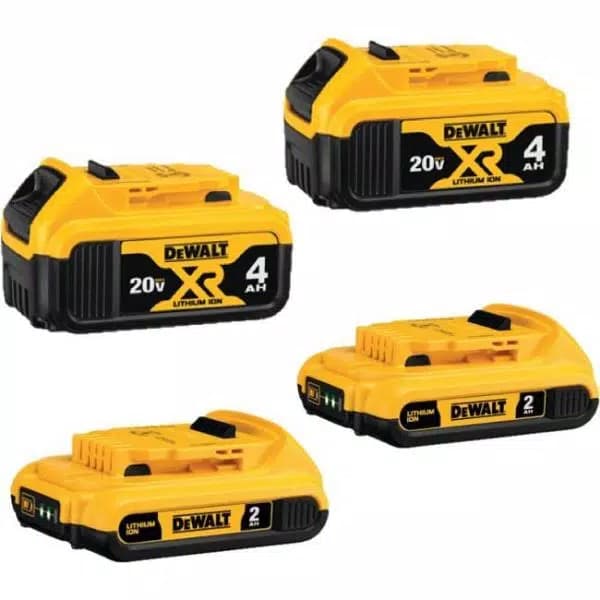 DEWALT 20V MAX Lithium-Ion Battery Combo Pack: (2) 2.0Ah and (2) 4.0Ah Batteries