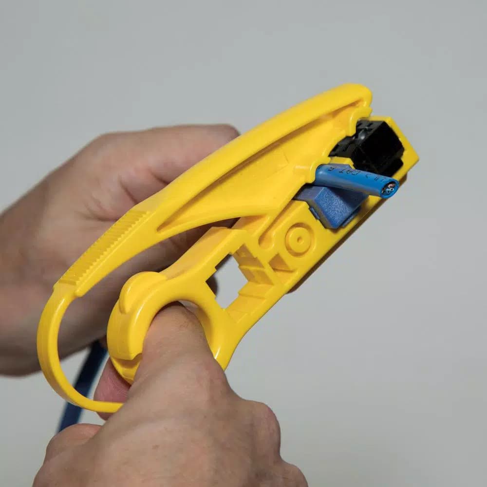 Klein Tools Dual-Cartridge Radial Stripper for Coaxial and Twisted-Pair Cables