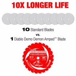 DIABLO Freud Demo Demon Amped 7-1/4 in. 24-Teeth Circular Saw Blade for Framing and Demolition thumbnail 5