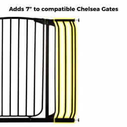 Dreambaby 7 in. Gate Extension for Chelsea Extra Tall Child Safety Gates, Black thumbnail 2