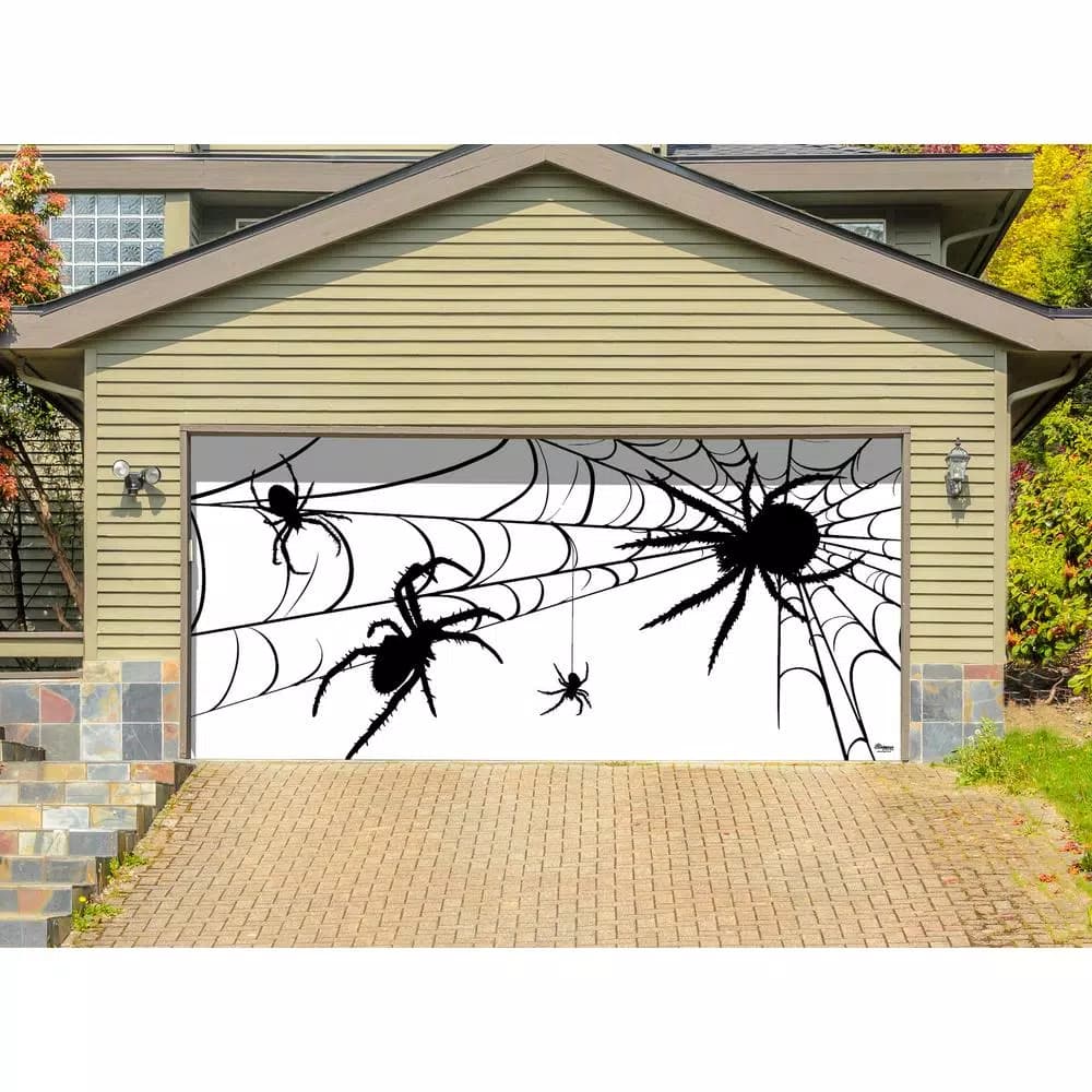 My Door Decor 7 ft. x 16 ft. Spiders Halloween Garage Door Banner Mural