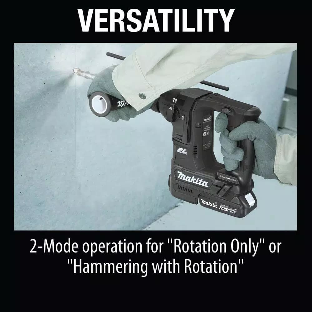 Makita 18V LXT Sub-Compact Brushless SDS-PLUS Rotary Hammer Kit with 2.0 Ah Battery & 65 Pc. Accessory Set